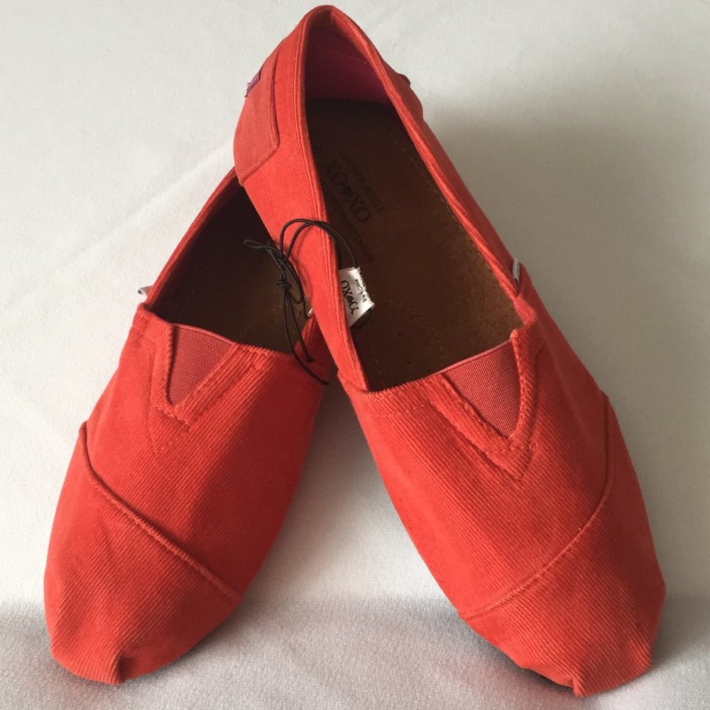 XOXO Red Corduroy Flat Slip on Shoes Size 8 (US)